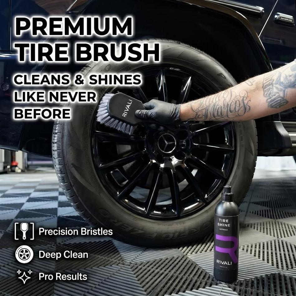 Rivali Car Care Professional Tire Cleaning Brush - 23cm (9 Inch) Stiff Bristle