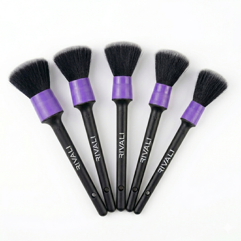 Rivali Car Care Premium 5-Piece Interior Detailing Brush Set