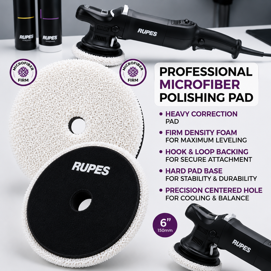 Rivali Car Care 6" Microfiber Cutting Pad – Professional DA Polisher Pad