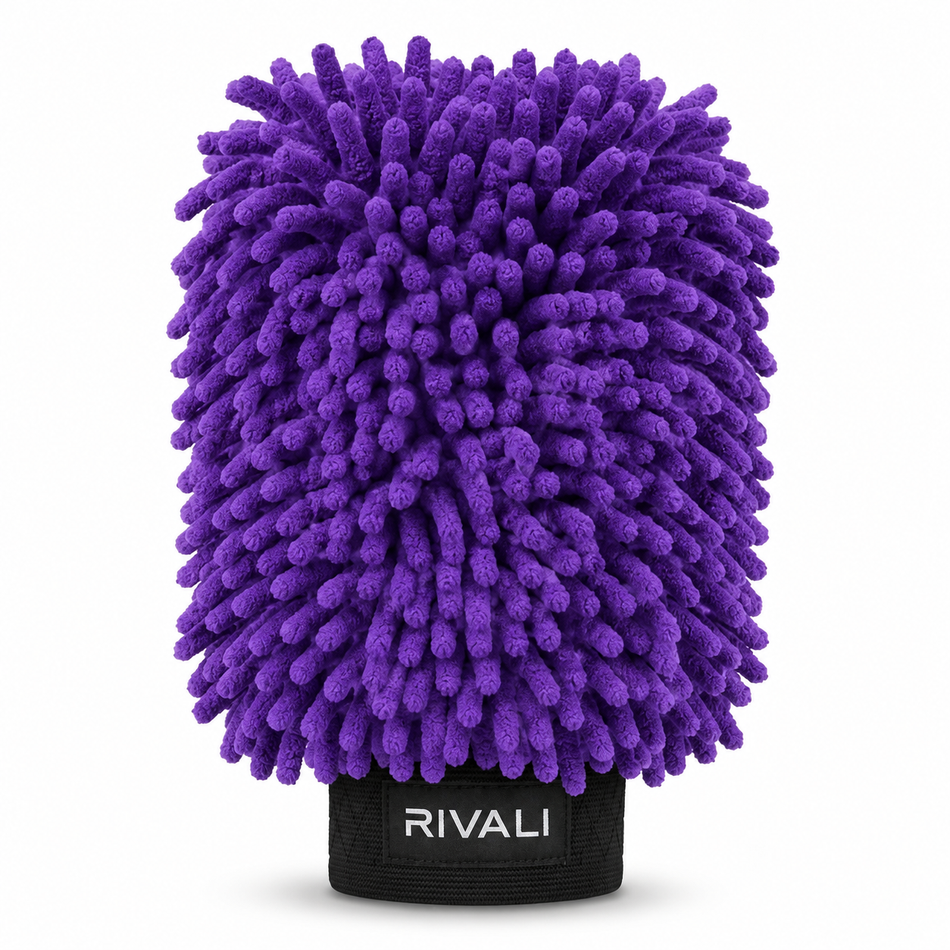 Rivali Car Care Professional Chenille Microfiber Wash Mitt - Ultra Soft Scratch-Free Premium