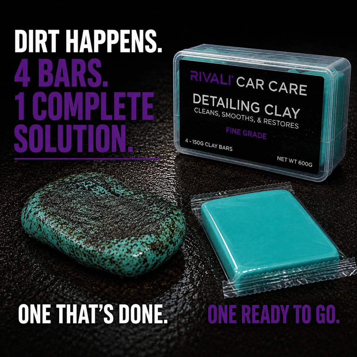 Rivali Car Care Detailing Clay Bar 4-Pack – Fine